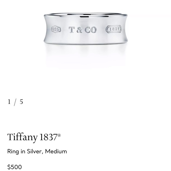 Authentic wide band TIFFANYcoSilver Ring size 6